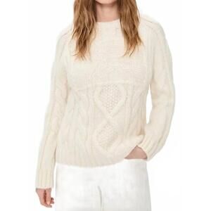 NEW LINGUA FRANCA bjorn equestrian crewneck sweater in beige